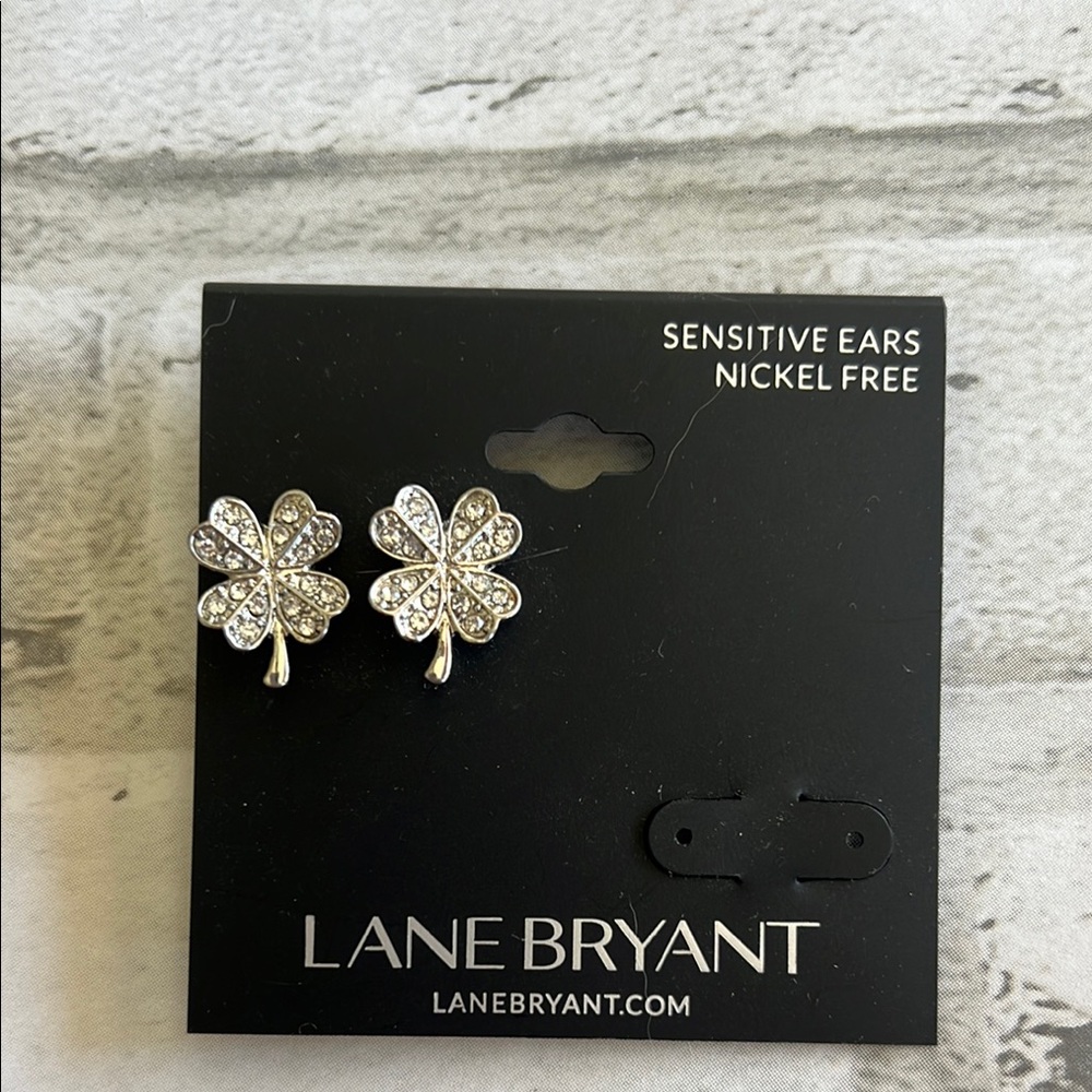 Lane Bryant Silver Clover Earrings